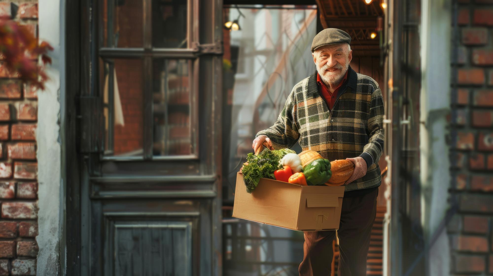 Local farmer delivering vegetables